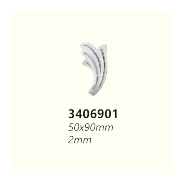 Декоративно листо от ковано желязо 3406901 (2 mm), 50*90 mm
