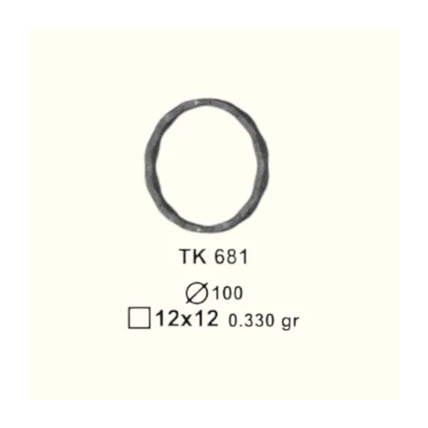 Кръгче от ковано желязо TK681 (11,5*5,5 mm), D=125 mm