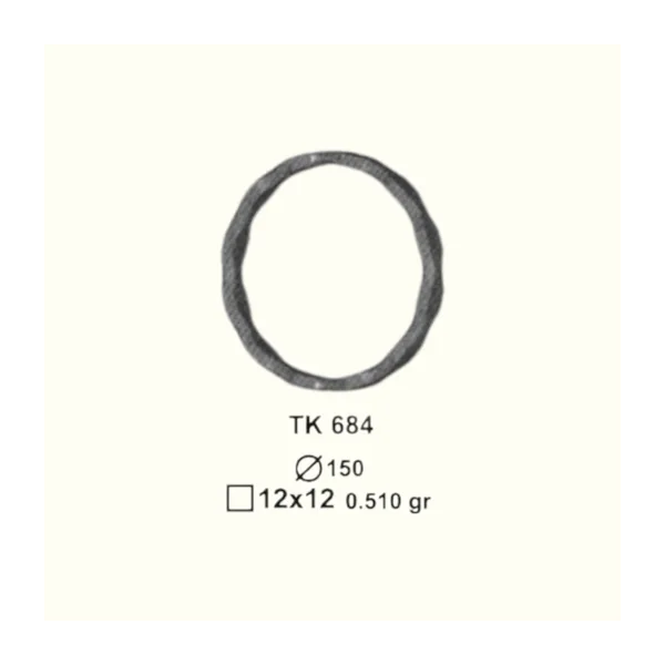 Кръгче от ковано желязо TK684 (11,5*5,5 mm), D=150 mm