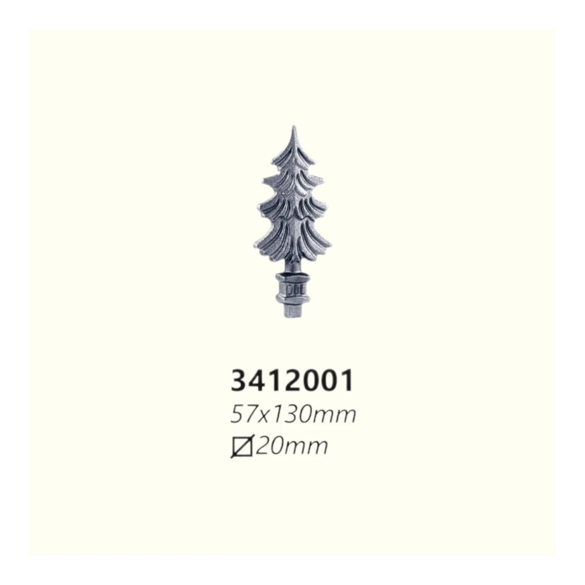 Връх от ковано желязо 3412001 (20 mm), 57*130 mm