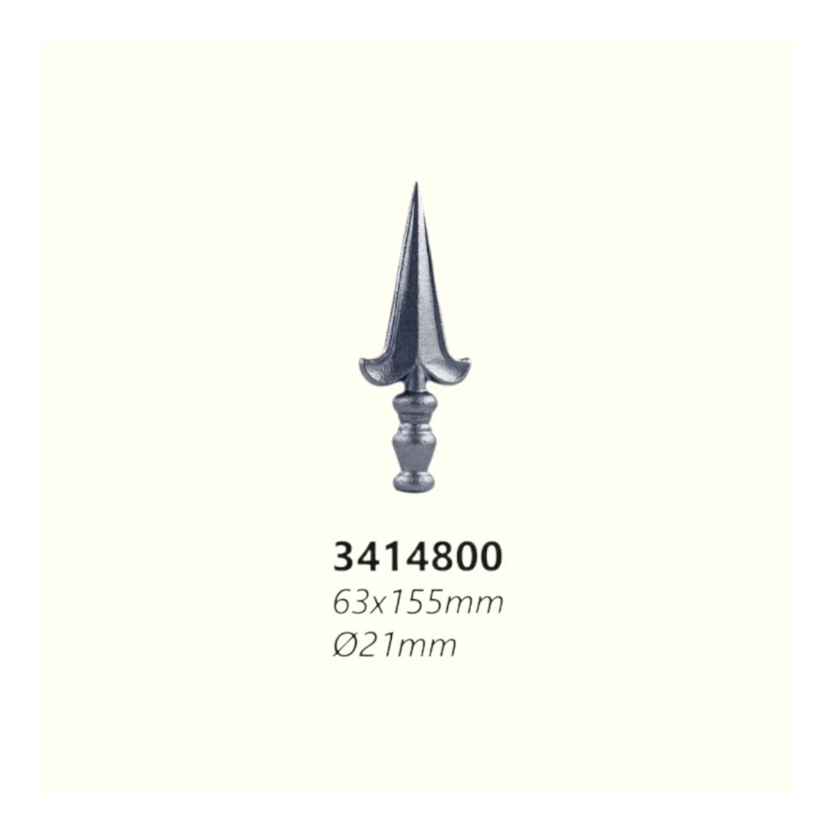 Връх от ковано желязо 3414800 (D= 21 mm), 65*155 mm