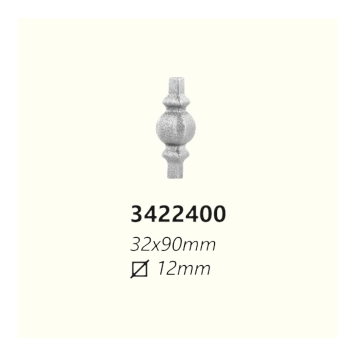 Елемент за вграждане от ковано желязо 3422400 (12 mm), 32*90 mm