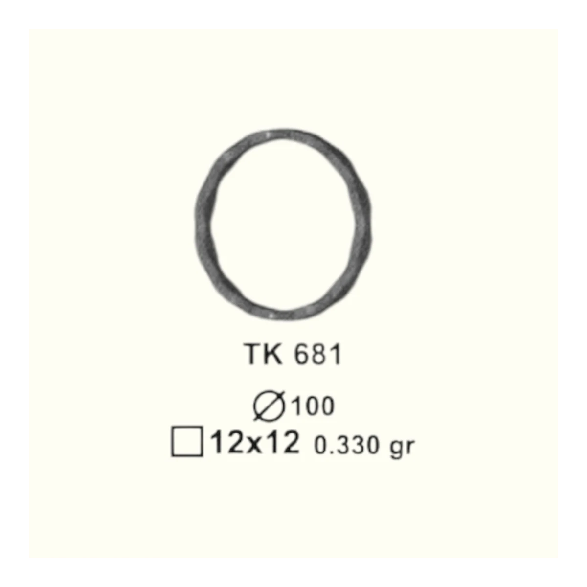 Кръгче от ковано желязо TK681 (11,5*5,5 mm), D=125 mm