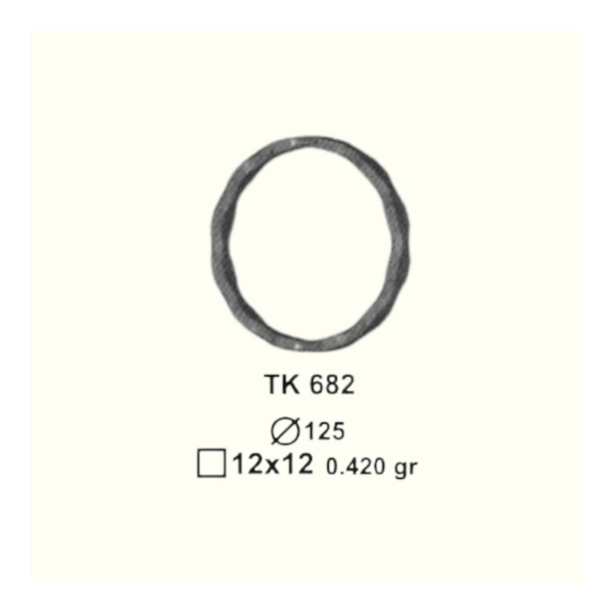 Кръгче от ковано желязо TK682 (11,5*5,5 mm), D=125 mm