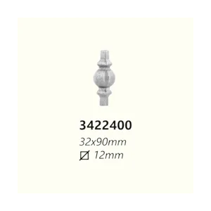 Елемент за вграждане от ковано желязо 3422400 (12 mm), 32*90 mm - изглед 1