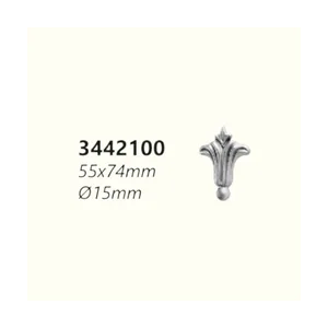 Връх от ковано желязо 3442100 (D=15 mm), 55*74 mm - изглед 1