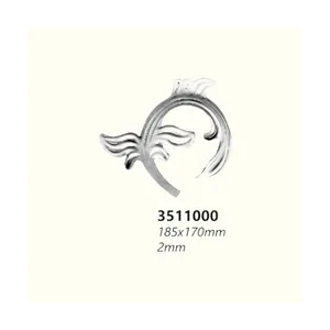 Декоративно листо от ковано желязо 3511000 (2 mm), 185*170 mm - изглед 1