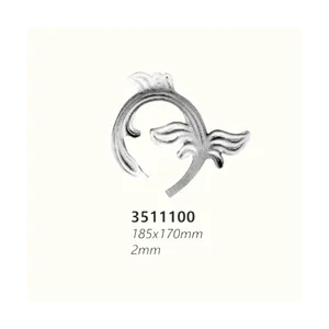 Декоративно листо от ковано желязо 3511100 (2 mm), 185*170 mm - изглед 1