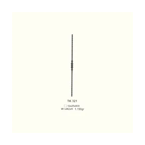 Декоративен прът от ковано желязо TK321 (11,5*11,5mm), 12*25*800 mm - изглед 1
