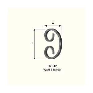 С - елемент от ковано желязо TK342 (11,5*5,5 mm), 64*100 mm - изглед 1