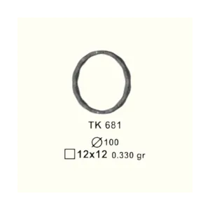 Кръгче от ковано желязо TK681 (11,5*5,5 mm), D=125 mm - изглед 1