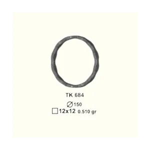 Кръгче от ковано желязо TK684 (11,5*5,5 mm), D=150 mm - изглед 1