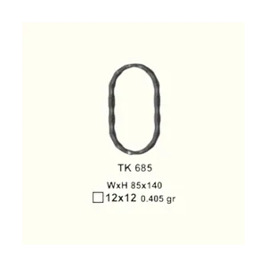 Кръгче от ковано желязо TK685 (11,5*5,5 mm), 85*140 mm - изглед 1